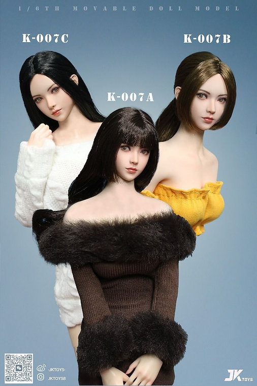 JK Toys 1/6 Asian Beauty Moveable Eyes Head Sculpt Milly [JKT