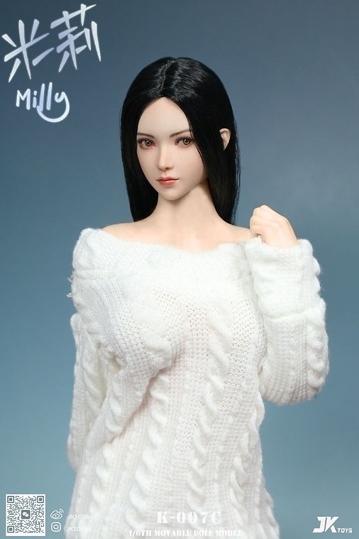 JK Toys 1/6 Asian Beauty Moveable Eyes Head Sculpt Milly [JKT