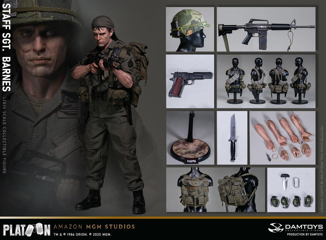 DAM Toys 1/6 Vietnam War Platoon Staff Sergeant Barnes Action