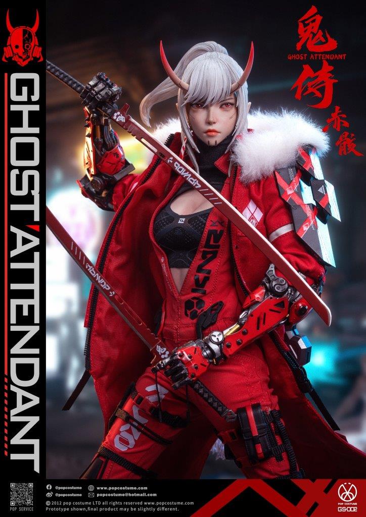 POP Toys 1/6 Ghost Attendant Red Remains Collectibles Figure [POP