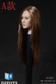 [DS-D002A&91; DS Toys Female Action Figure Head with Long Straight Aubum Brown Hair