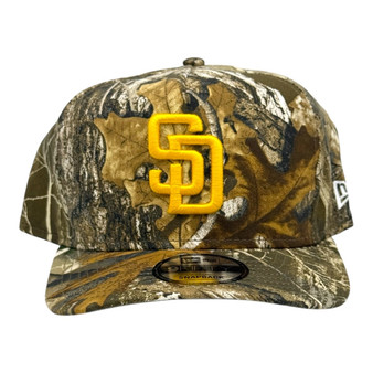 San Diego Padres New Era Real Tree Classic Logo And Gray Bottom 9FIFTY A-Frame Adjustable Snapback Hat