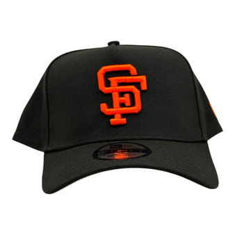 San Francisco Giants New Era All Black Classic Logo And Gray Bottom Polyester 9FORTY A-Frame Adjustable Snapback Hat