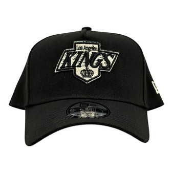 Los Angeles Kings New Era Black With Throw Black Logo And Gray Bottom 9FORTY A-Frame Adjustable Snapback Hat