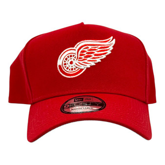Detroit Red Wings New Era All Red And Gray Bottom 9FORTY A-Frame Adjustable Snapback Hat