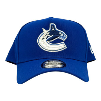 Vancouver Canucks New Era All Royal Blue With Classic Logo And Gray Bottom 9FORTY A-Frame Adjustable Snapback Hat (1)