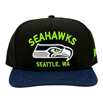 Seattle Seahawks New Era Navy/Black 2025 NFL Draft 9FIFTY A-Frame Adjustable Snapback Hat