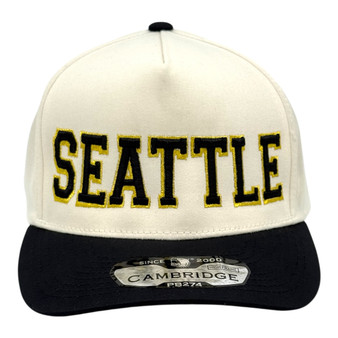 Seattle The City Cream/Black Script A-Frame Adjustable Snapback Hat
