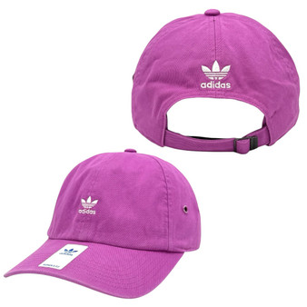Adidas Women’s Purple Small Logo Unstructured Adjustable Strap-Back Hat