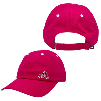 Adidas Women’s Hot Pink Small Logo On Side Unstructured Adjustable Velcro Back Hat