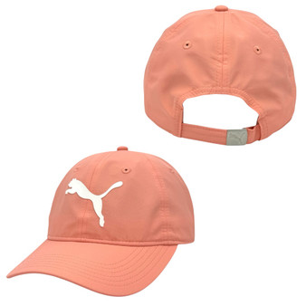 Puma Peach With Iron On Silicone Logo Unstructured Adjustable Strap-Back Hat