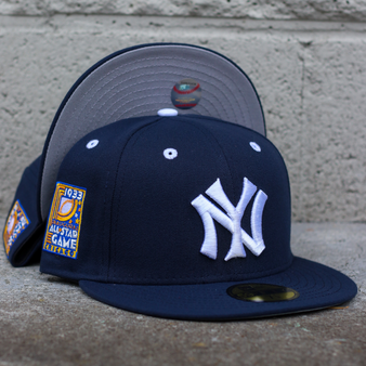 New York Yankees New Era Navy And Gray Bottom With 1933 All-Star Game Patch On Side 59FIFTY Fitted Hat