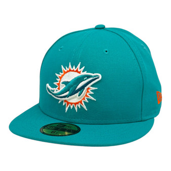 Miami Dolphins New Era Aqua Basic Team Color 59FIFTY Fitted Hat