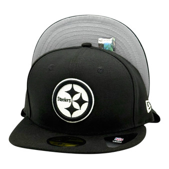 Pittsburgh Steelers New Era Black With White Classic 59FIFTY Fitted Hat