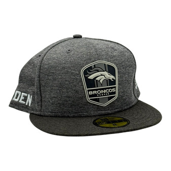 Denver Broncos New Era Dark Gray/Black 2018 NFL Sideline Road 59FIFTY Fitted Hat