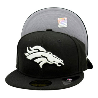 Denver Broncos New Era Black And White 59FIFTY Fitted Hat