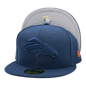 Denver Broncos New Era Navy On Navy Classic Logo 59FIFTY Fitted Hat