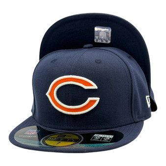 Chicago Bears New Era Navy Basic Team Logo On-Field With NFL Logo On Back 59FIFTY Fitted Hat