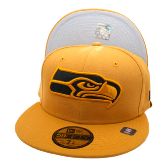 Seattle Seahawks New Era All Panama Tan And Light Gray Bottom 59FIFTY Fitted Hat