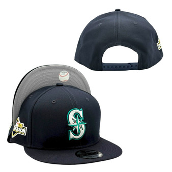 Seattle Mariners New Era Navy With 2025 Post Season Patch 9FIFTY Adjustable Snapback Hat
