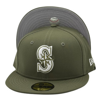 Seattle Mariners New Era All Olive Green And Gray Bottom 59FIFTY Fitted Hat