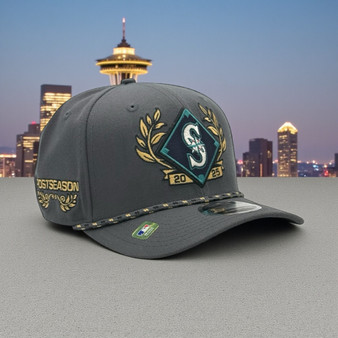Seattle Mariners New Era Gray 2025 ALDS Locker Room 9SEVENTY Stretch Fit Snapback Hat