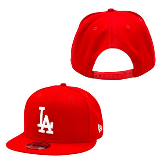Los Angeles Dodgers New Era All Red With White Basic 9FIFTY Adjustable Snapback Hat