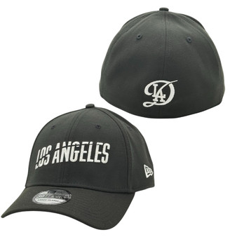 Los Angeles Dodgers New Era Black City Name 39THIRTY Stretch Fit Hat