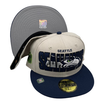 Seattle Seahawks New Era Stone/Navy Bill 2023 NFL Draft 59FIFTY Fitted Hat