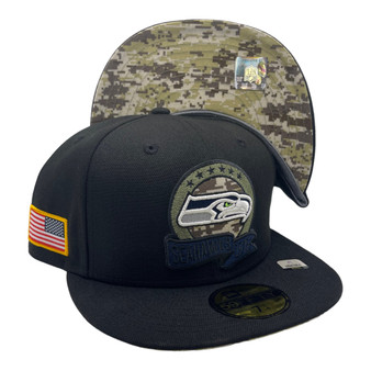 Seattle Seahawks New Era Black 2022 Salute to Service 59FIFTY Fitted Hat