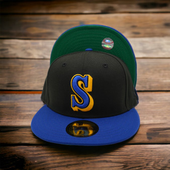 Seattle Mariners New Era Black/Royal Blue Brim With Kelly Green Bottom 59FIFTY Fitted Hat