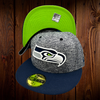 Seattle Seahawks New Era Gray/Navy Bill And Neon Green Bottom 59FIFTY Fitted Hat