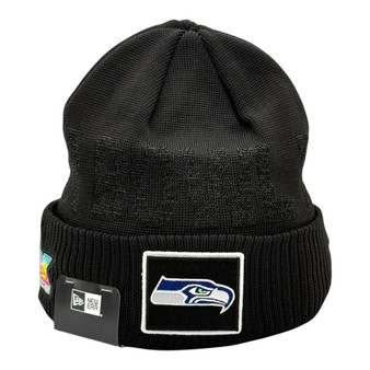 Seattle Seahawks New Era Black Opening Night Super Bowl LX Knit With Fold Hat