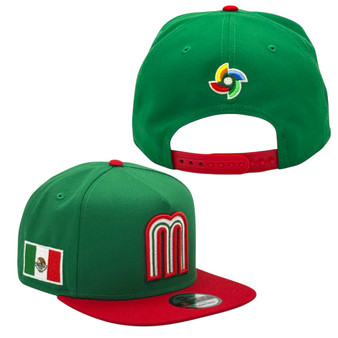 Mexico New Era Green/Red World Baseball Classic With Flag 9FIFTY A-Frame Adjustable Snapback Hat