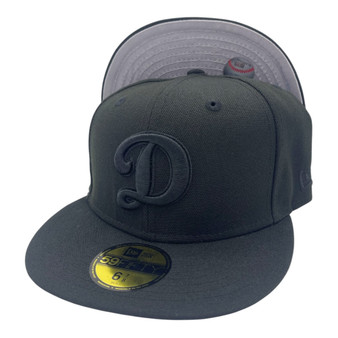 Los Angeles Dodgers New Era Black On Black Letter “D” 59FIFTY Fitted Hat