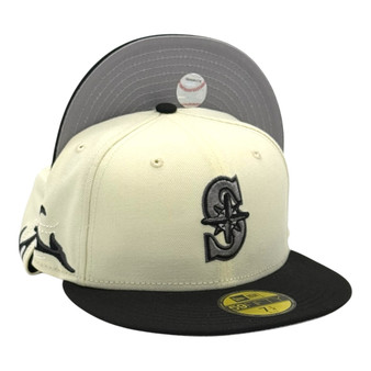 Seattle Mariners New Era Chrome White/Black With Orca 59FIFTY Fitted Hat