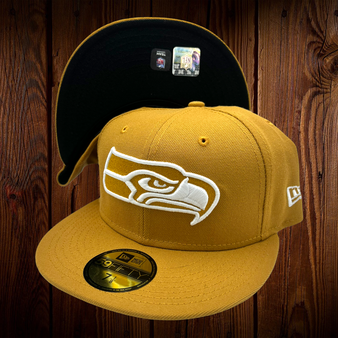 Seattle Seahawks New Era All Panama Tan With Black Bottom 59FIFTY Fitted Hat