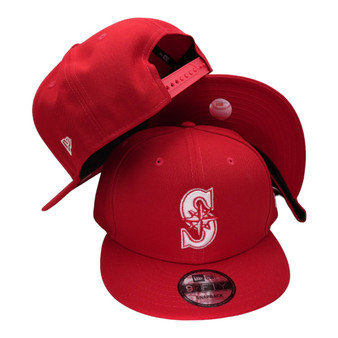 Seattle Mariners New Era Red With Basic Logo 9FIFTY Adjustable Snapback Hat