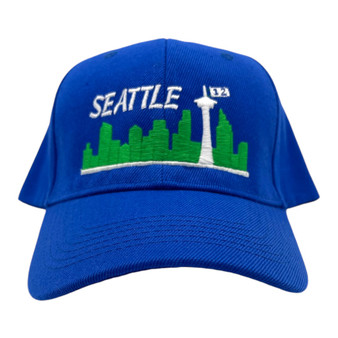 Seattle The City Women’s All Royal Blue/White,Kelly Green Pony Hole Pre-Curved Adjustable Velcro Back Hat
