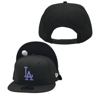 Los Angeles Dodgers New Era "Tulip Purple LA" All Black Basic 9FIFTY Adjustable Snapback Hat