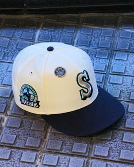 Seattle Mariners New Era Chrome White/Navy "BNW" With 30TH Anniversary Patch 59FIFTY Fitted