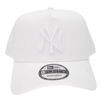 New York Yankees New Era All White And Gray Bottom 9FORTY A-Frame Adjustable Snapback Hat