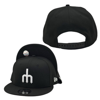 Seattle Mariners New Era Black And White Trident 9FIFTY Adjustable Snapback