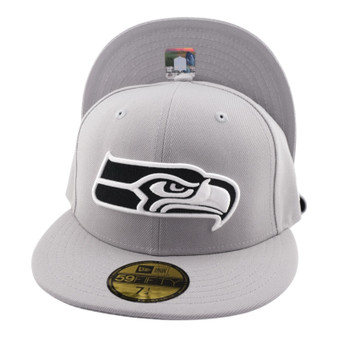 Seattle Seahawks New Era Light Gray With Black Inside The Seahawk 59FIFTY Fitted Hat