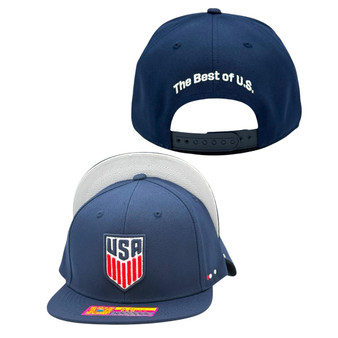 USA Men’s Soccer Fan Ink Navy Basic Logo Adjustable Snapback Hat