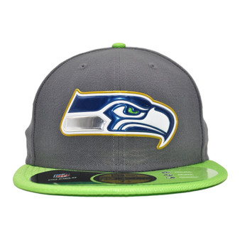 Seattle Seahawks New Era Graphite/Neon Green Bill Gold Collection On-Field 59FIFTY Fitted Hat