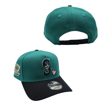 Seattle Mariners New Era Teal/Navy And Gray Bottom With T-Mobile Park Patch 9FORTY A-Frame Snapback Hat