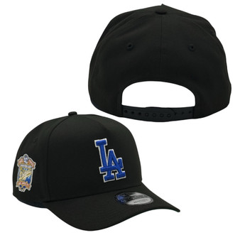Los Angeles Dodgers New Era All Black/Green Bottom With 40th Anniversary Patch 9FORTY A-Frame Snapback Hat