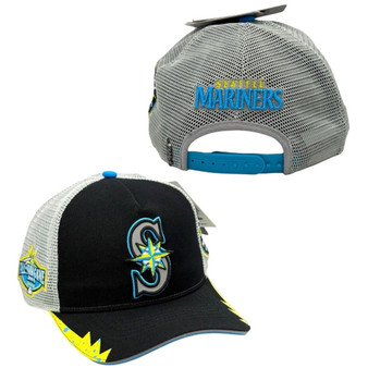 Seattle Mariners Pro Standard Black Reflective Logo With 2001 All Star Patch A-Frame Adjustable Snapback Hat