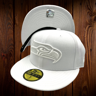 Seattle Seahawks New Era White On White 59FIFTY Fitted Hat